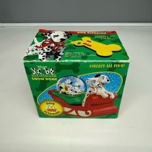 1996 Disney 101 Dalmatians Snow Globe Dome McDonald’s Dog Sledding
